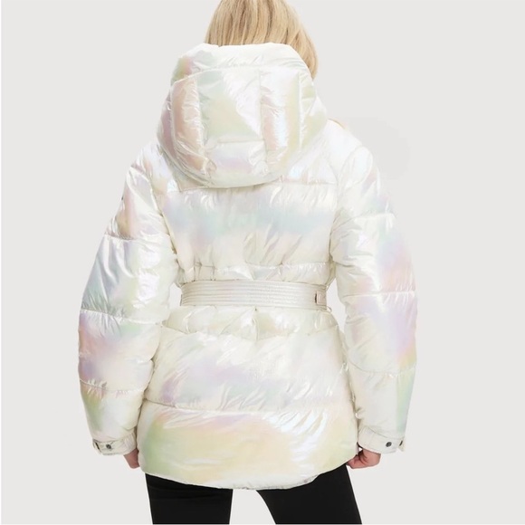 NOIZE Bonita Metallic Puffer XXL Opal Iridescent Coat BNWT Discontinued - Picture 6 of 11